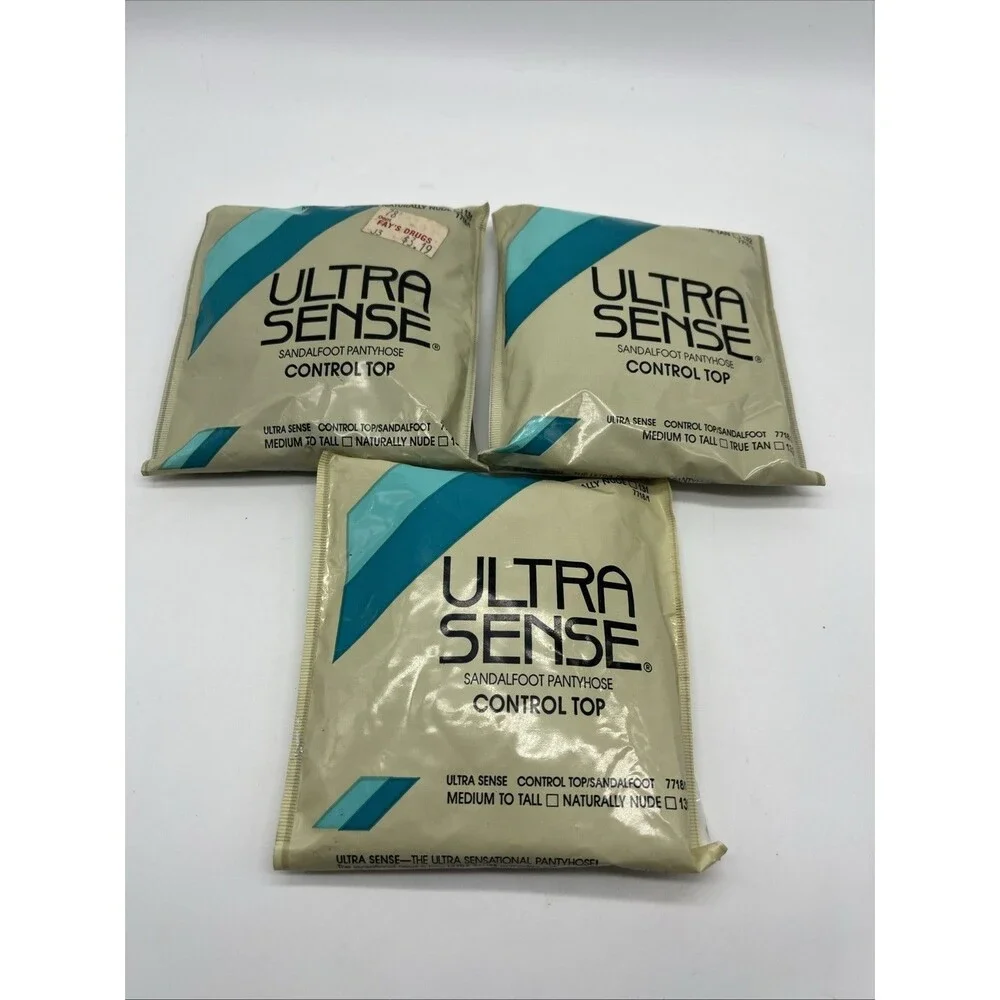 Vintage No Nonsense Ultra Sense Sandalfoot Control Top Pantyhose, Med To Tall, 3